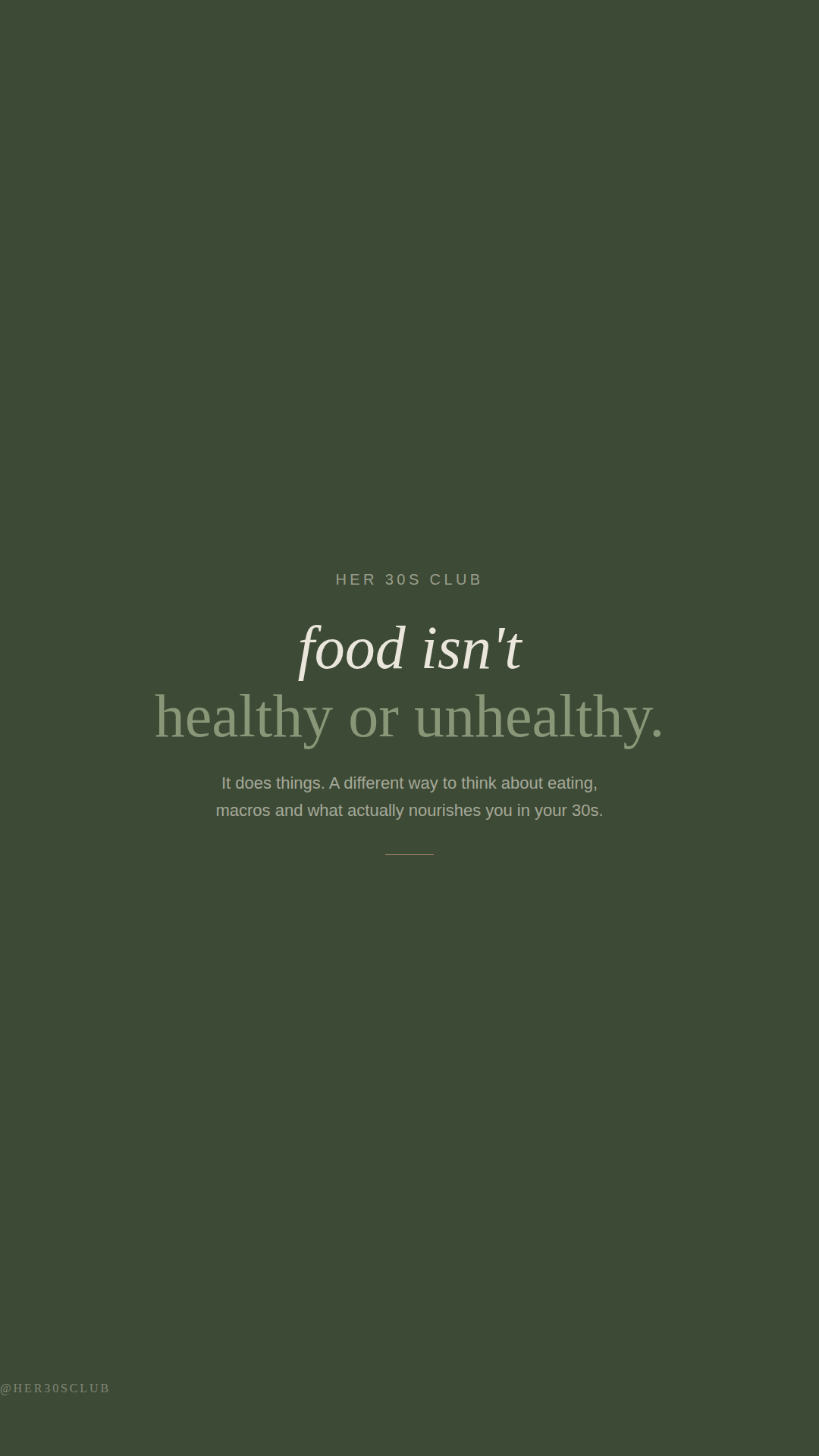 Food isn't healthy or unhealthy — Her 30s Club
