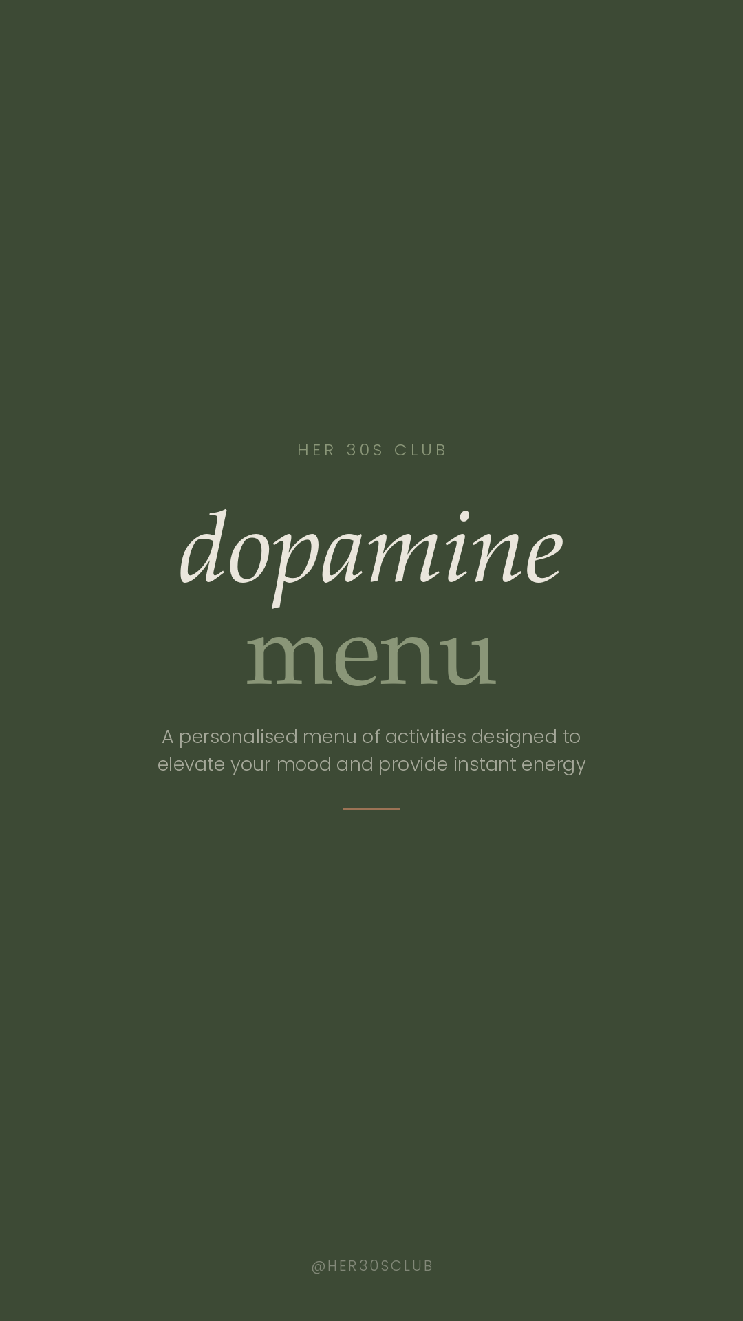 Dopamine menu — Her 30s Club